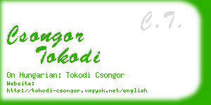 csongor tokodi business card